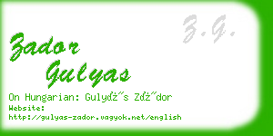 zador gulyas business card